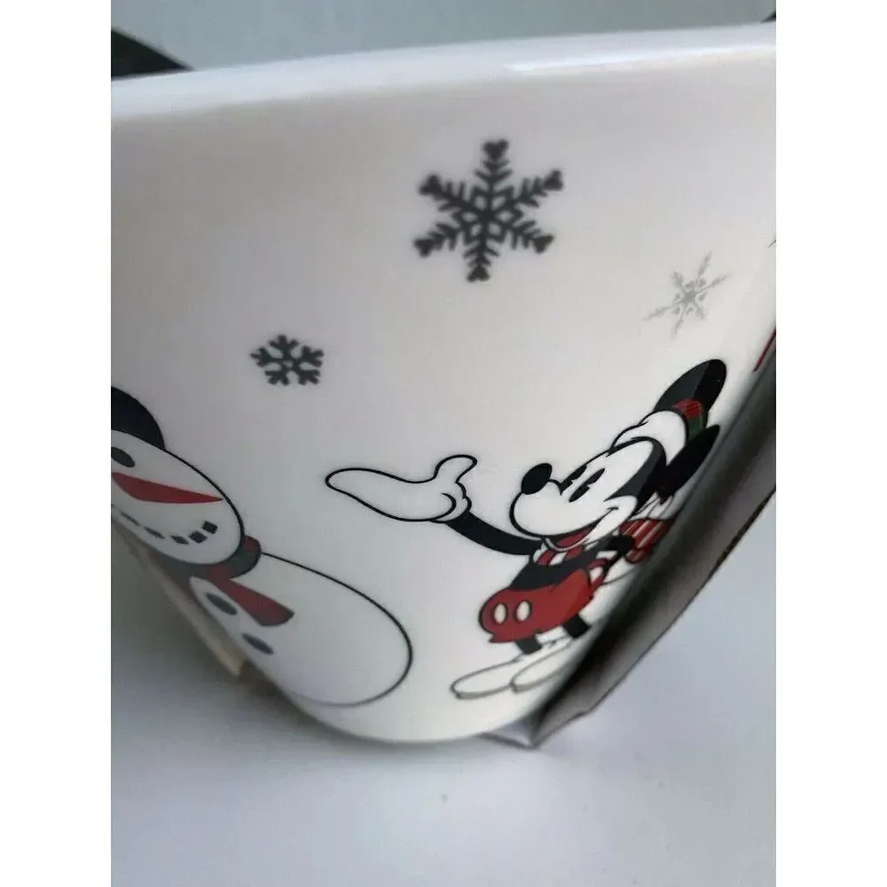 Disney Mickey & Minnie Mouse Christmas Holiday Ramen Bowl Chopsticks Sled Winter